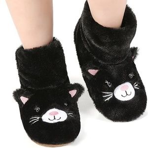 Super soft and cozy black cat slippers ladies 7/8